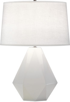 Delta One Light Table Lamp in Lily Glazed Ceramic w/Polished Nickel (165|932)