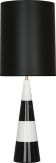 Jonathan Adler Canaan One Light Table Lamp in Carrara and Black Marble Base w/Antique Brass (165|851B)