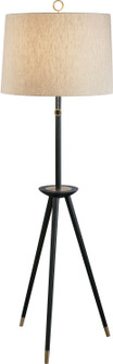 Jonathan Adler Ventana One Light Floor Lamp in Ebony Wood w/Antique Brass (165|671)