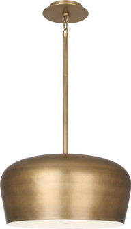 Rico Espinet Bumper One Light Pendant in Warm Brass w/Painted White Shade Interior (165|610)