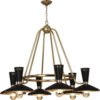 Vortex Six Light Chandelier in Modern Brass (165|565)