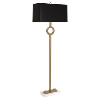 Oculus One Light Floor Lamp in Warm Brass w/ White Marble (165|406B)