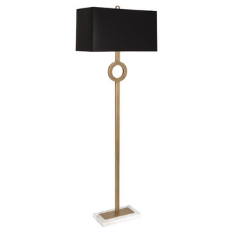 Oculus One Light Floor Lamp in Warm Brass w/ White Marble Base (165|406B)