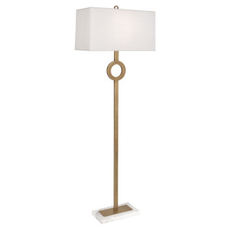 Oculus One Light Floor Lamp in Warm Brass w/ White Marble Base (165|406)
