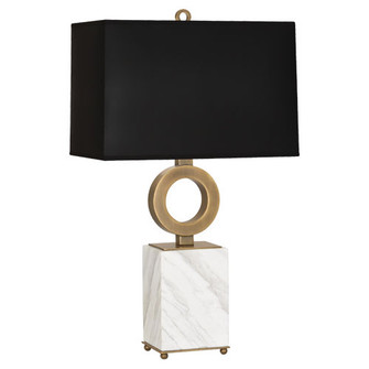 Oculus One Light Table Lamp in Warm Brass w/ White Marble (165|405B)