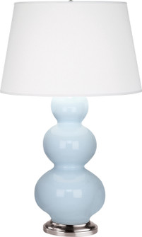 Triple Gourd One Light Table Lamp in Baby Blue Glazed Ceramic w/Antique Silver (165|361X)