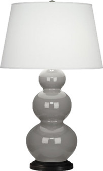 Triple Gourd One Light Table Lamp in Smoky Taupe Glazed Ceramic w/Deep Patina Bronze (165|339X)