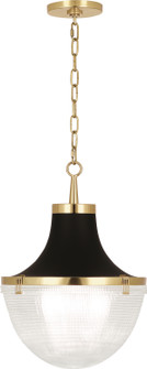 Brighton One Light Pendant in Modern Brass w/Matte Black Shade Hood (165|3391)