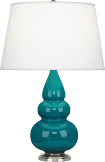 Small Triple Gourd One Light Accent Lamp in Peacock Glazed Ceramic w/Antique Silver (165|293X)