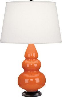 Small Triple Gourd One Light Accent Lamp in Pumpkin Glazed Ceramic w/Deep Patina Bronzeed (165|262X)