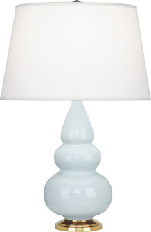 Small Triple Gourd One Light Accent Lamp in Baby Blue Glazed Ceramic w/Antique Natural Brass (165|251X)