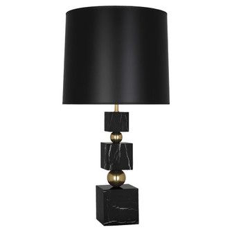 Jonathan Adler Totem One Light Table Lamp in Modern Brass w/ Black Marble (165|238B)