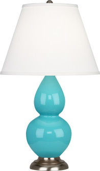 Small Double Gourd One Light Accent Lamp in Egg Blue Glazed Ceramic w/Antique Silver (165|1761X)