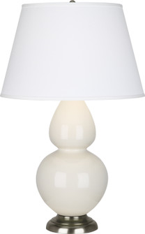 Double Gourd One Light Table Lamp in Bone Glazed Ceramic w/Antique Silvered (165|1756X)