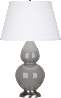 Double Gourd One Light Table Lamp in Smokey Taupe Glazed Ceramic w/Antique Silvered (165|1750X)