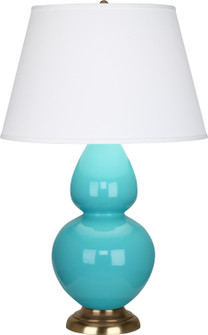 Double Gourd One Light Table Lamp in Egg Blue Glazed Ceramic w/Antique Natural Brass (165|1740X)