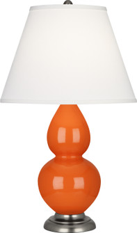 Small Double Gourd One Light Accent Lamp in Pumpkin Glazed Ceramic w/Antique Silver (165|1695X)