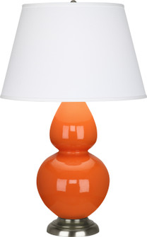 Double Gourd One Light Table Lamp in Pumpkin Glazed Ceramic w/Antique Silvered (165|1675X)
