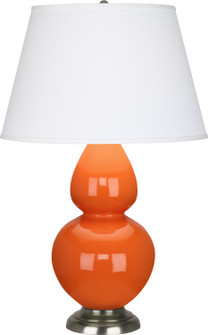 Double Gourd One Light Table Lamp in Pumpkin Glazed Ceramic w/Antique Silver (165|1675X)