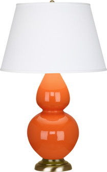 Double Gourd One Light Table Lamp in Pumpkin Glazed Ceramic w/Antique Natural Brass (165|1665X)