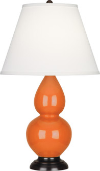 Small Double Gourd One Light Accent Lamp in Pumpkin Glazed Ceramic w/Deep Patina Bronze (165|1655X)