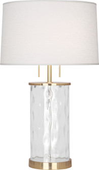 Gloria Two Light Table Lamp in Modern Brass Wavy Glass Body (165|1440)