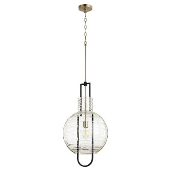 Textured Glass Pendants One Light Pendant in Textured Black w/ Satin Nickel (19|89-14-6965)