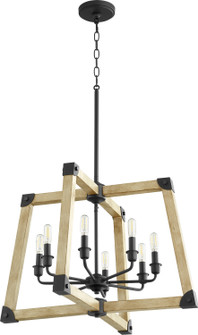 Alpine Eight Light Pendant in Textured Black w/ Driftwood finish (19|8189-8-69)