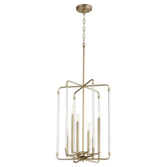 Optic Six Light Entry Pendant in Aged Brass (19|8114-6-80)