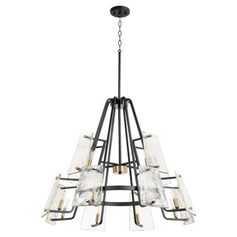 Tioga 12 Light Chandelier in Textured Black w/ Aged Brass (19|637-12-69)