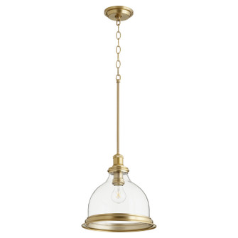 Ring Lighting Series One Light Pendant in Aged Brass w/ Clear (19|6193-12-80)