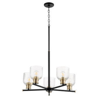 Monarch Five Light Chandelier in Textured Black|Aged Brass (19|610-5-6980)