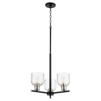 Monarch Three Light Chandelier in Textured Black w/ Satin Nickel (19|610-3-6965)