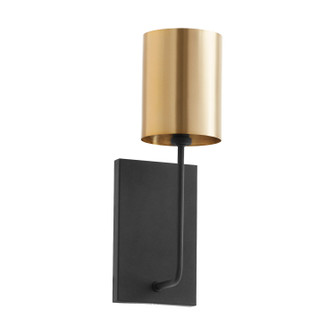 Harmony One Light Wall Mount in Textured Black w/ Aged Brass (19|557-1-6980)