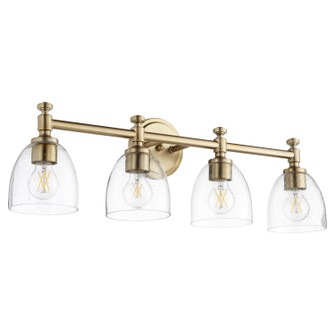 Rossington Four Light Vanity in Aged Brass|Clear Seeded (19|5122-4-280)