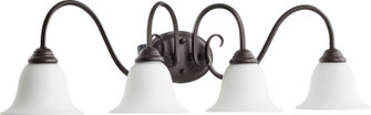 Spencer Four Light Vanity in Oiled Bronze|Satin Opal (19|5110-4-186)