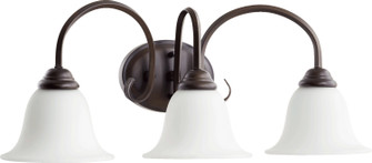 Spencer Three Light Vanity in Oiled Bronze|Satin Opal (19|5110-3-186)
