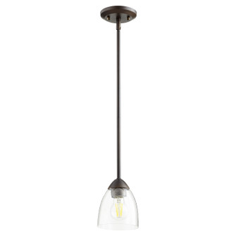 Barkley One Light Pendant in Oiled Bronze|Clear Seeded (19|3069-286)