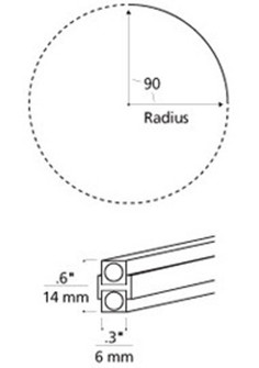 Pre-Bent Pre-Bent 90° Curve Monorail in Antique Bronze (327|700MOBH9024BRZ)