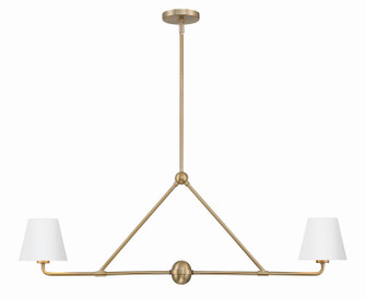 Xavier Two Light Chandelier in Vibrant Gold / White (60|XAV-B9302-VG-WH)