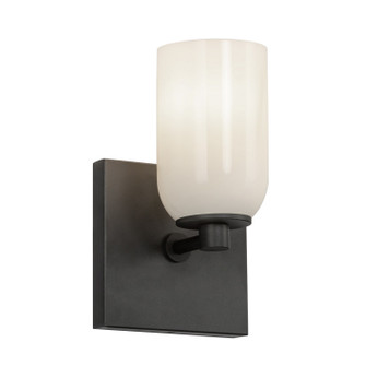 Nola One Light Wall Sconce in Black/Glossy Opal Glass (347|WS57704-BK/GO)