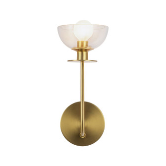 Sylvia One Light Wall Vanity in Brushed Gold/Clear Glass (452|WV515205BGCL)