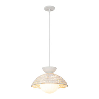 Perth One Light Pendant in White/Opal Glass (452|PD490114WHOP)