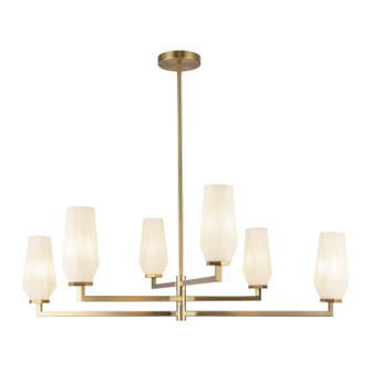 Krysta Six Light Chandelier in Brushed Gold/Opal Glass (452|CH424135BGOP)