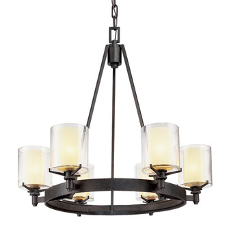Arcadia Six Light Chandelier in Textured Iron (67|F1716-TRN)