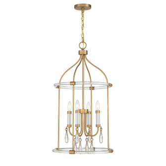 Mayfair Four Light Pendant in Warm Brass/Chrome (51|7-7714-4-195)