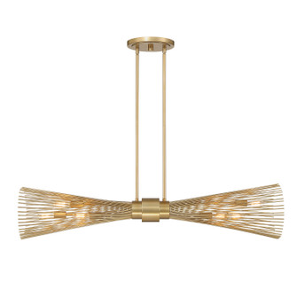 Longfellow Six Light Linear Chandelier in Burnished Brass (51|1-9601-6-171)