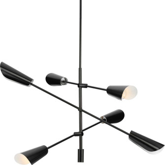 Cornett Six Light Chandelier in Matte Black (54|P400380-31M)