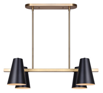 Harken Four Light Pendant in Matte Black And Gold (387|IPL1145A04BKG)