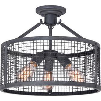Wilder Three Light Semi-Flush Mount in Mottled Black (10|WLR1716MB)